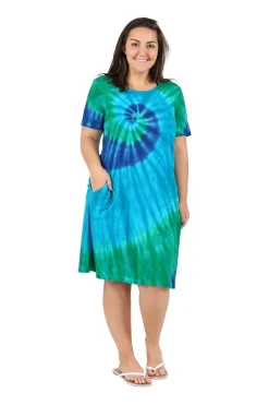 La Cera™ La Cera Novedad Denim Vestido De Manga Corta De Talla Grande