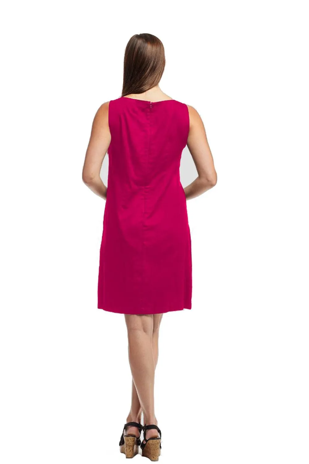 La Cera™ La Cera Vestido Corto De Voile De Algodon Sin Mangas