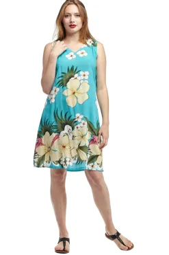 La Cera™ La Cera Vestido Corto Floral Sin Mangas Con Cuello En V