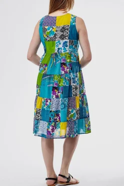 La Cera™ La Cera Vestido Corto Patchwork Multicolor