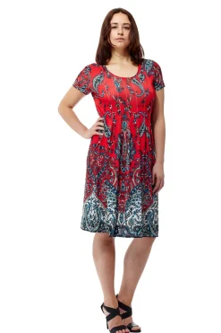 La Cera™ La Cera Vestido De Manga Corta Con Estampado Paisley