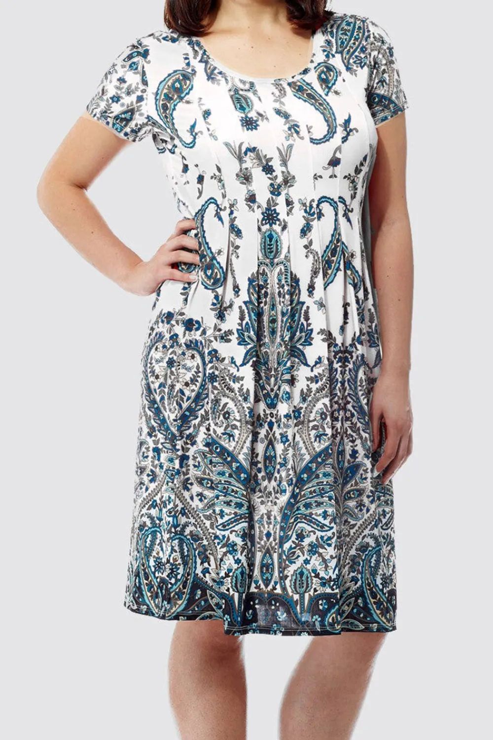 La Cera™ La Cera Vestido De Manga Corta Con Estampado Paisley