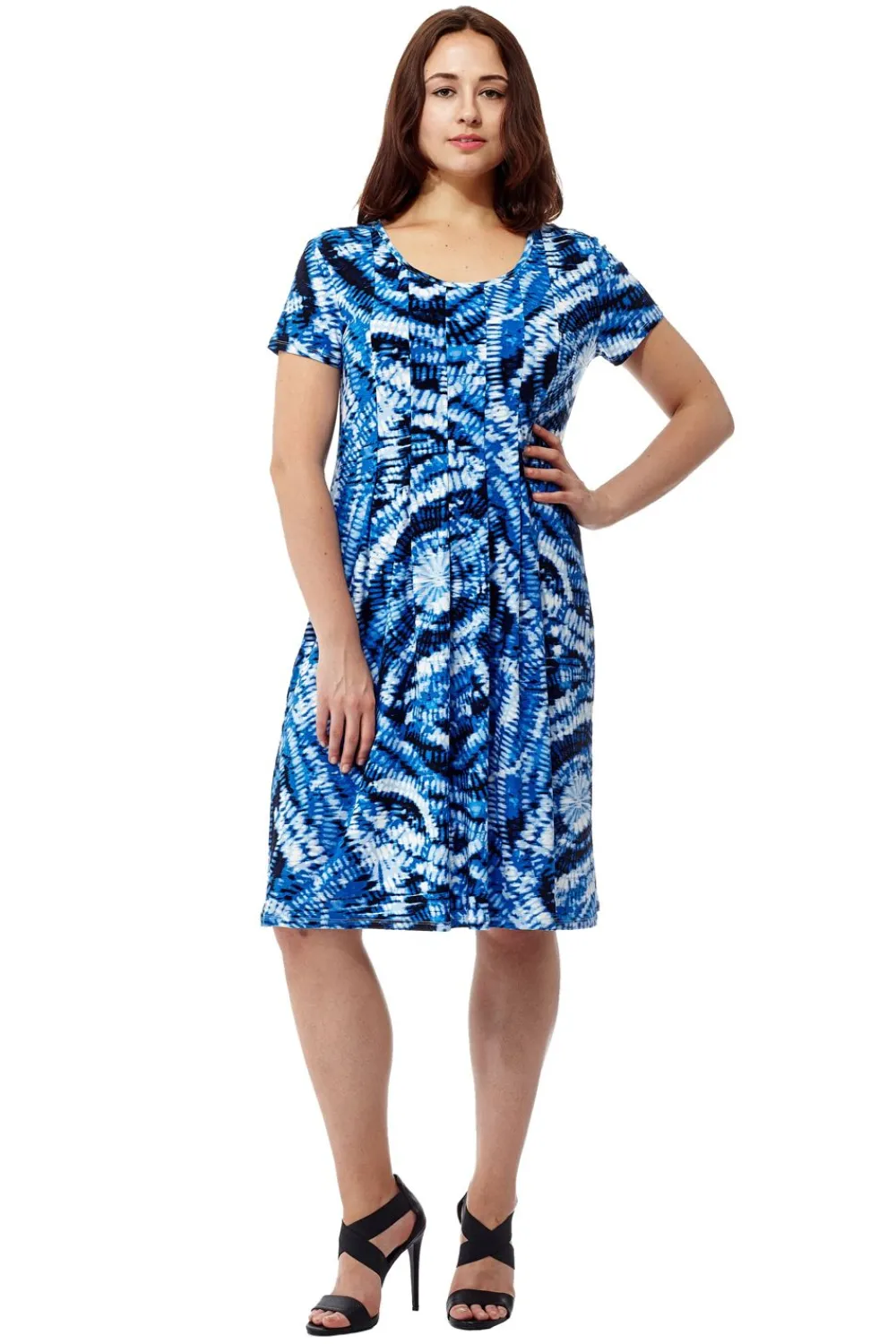 La Cera™ La Cera Vestido De Manga Corta Con Estampado Paisley Tie Dye