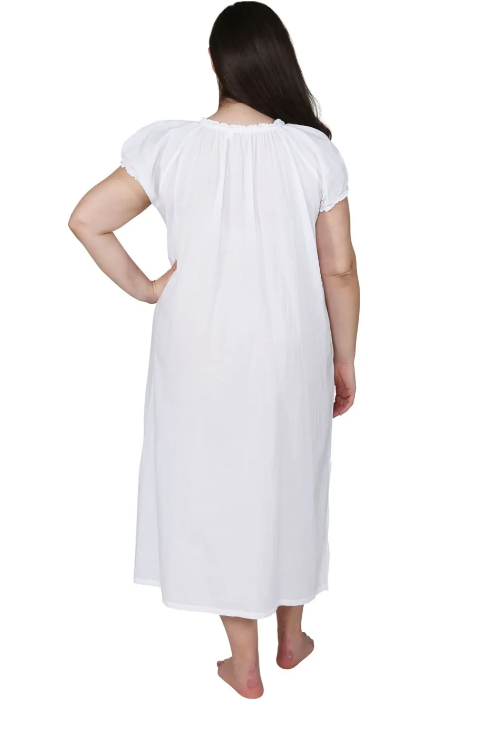 La Cera™ La Cera Vestido De Talla Grande Con Escote Campesino Y Mangas Abullona