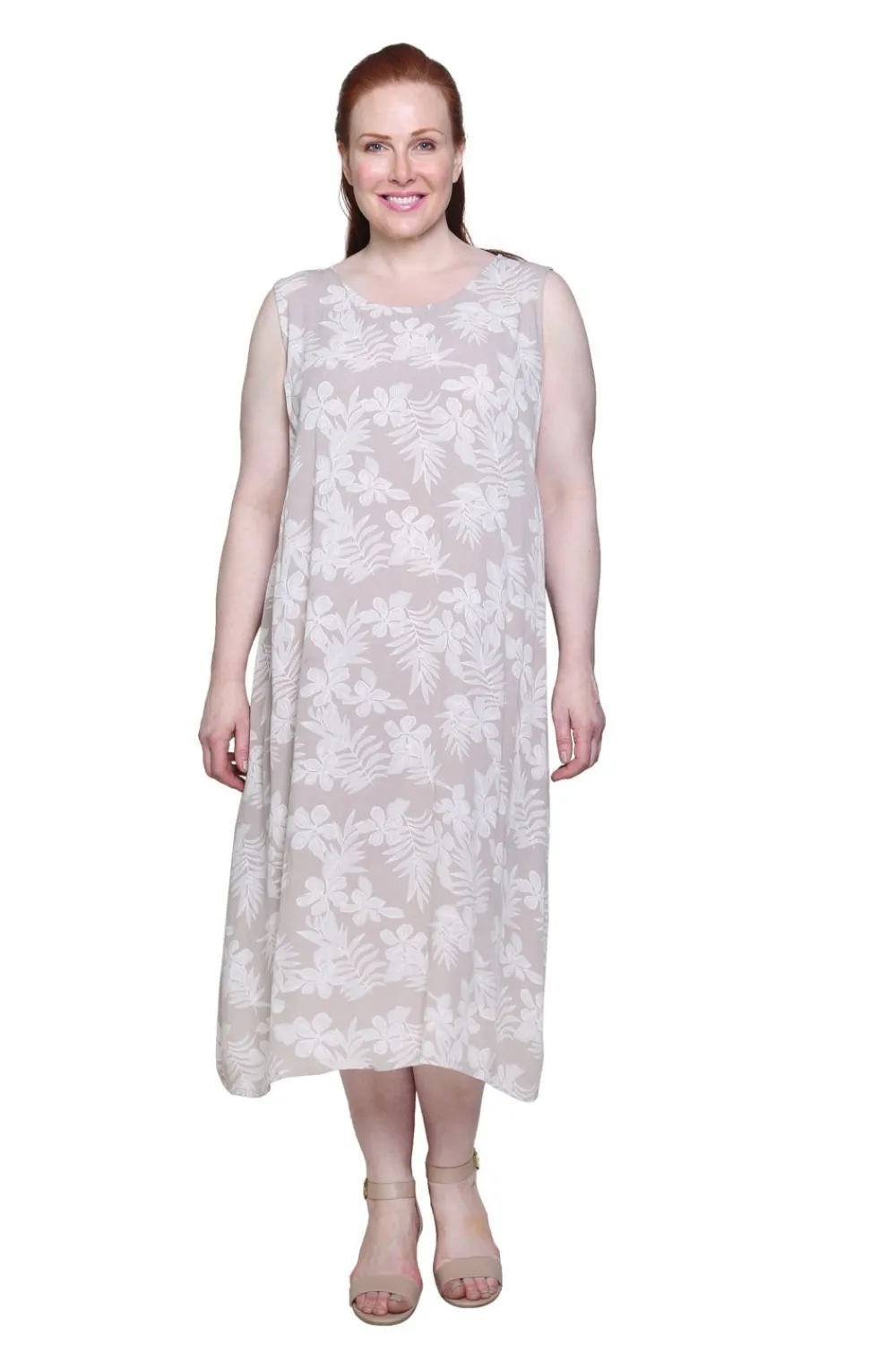 La Cera™ La Cera Vestido Evase Con Estampado Floral Tonal Sin Mangas - Tallas G