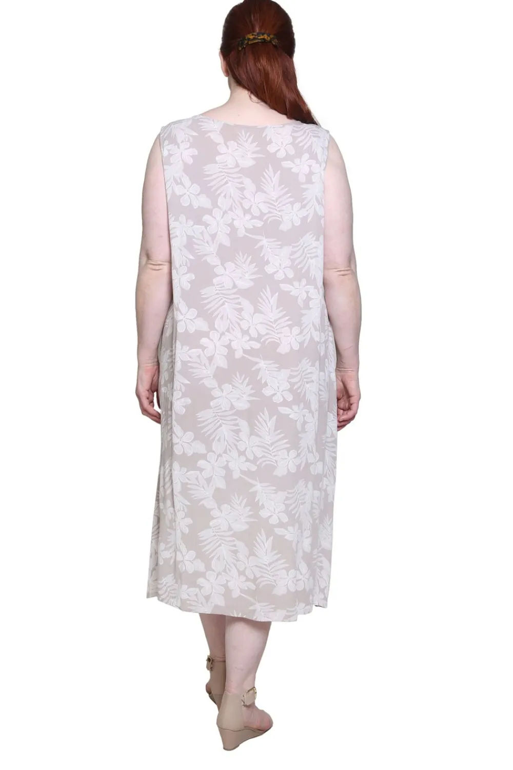 La Cera™ La Cera Vestido Evase Con Estampado Floral Tonal Sin Mangas - Tallas G