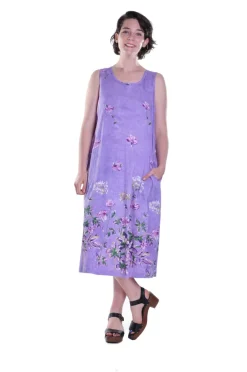 La Cera™ La Cera Vestido Evase De Punto De Algodon Estampado Sin Mangas