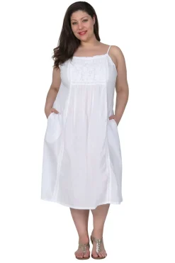 La Cera™ La Cera Vestido Sin Mangas Con Canesu Y Pechera Bordado De Talla Grand