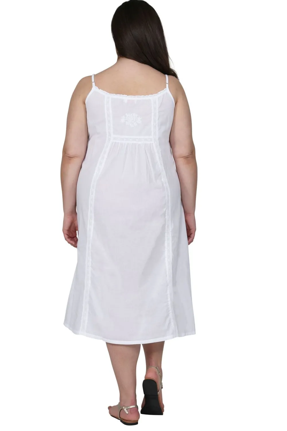 La Cera™ La Cera Vestido Sin Mangas Con Canesu Y Pechera Bordado De Talla Grand