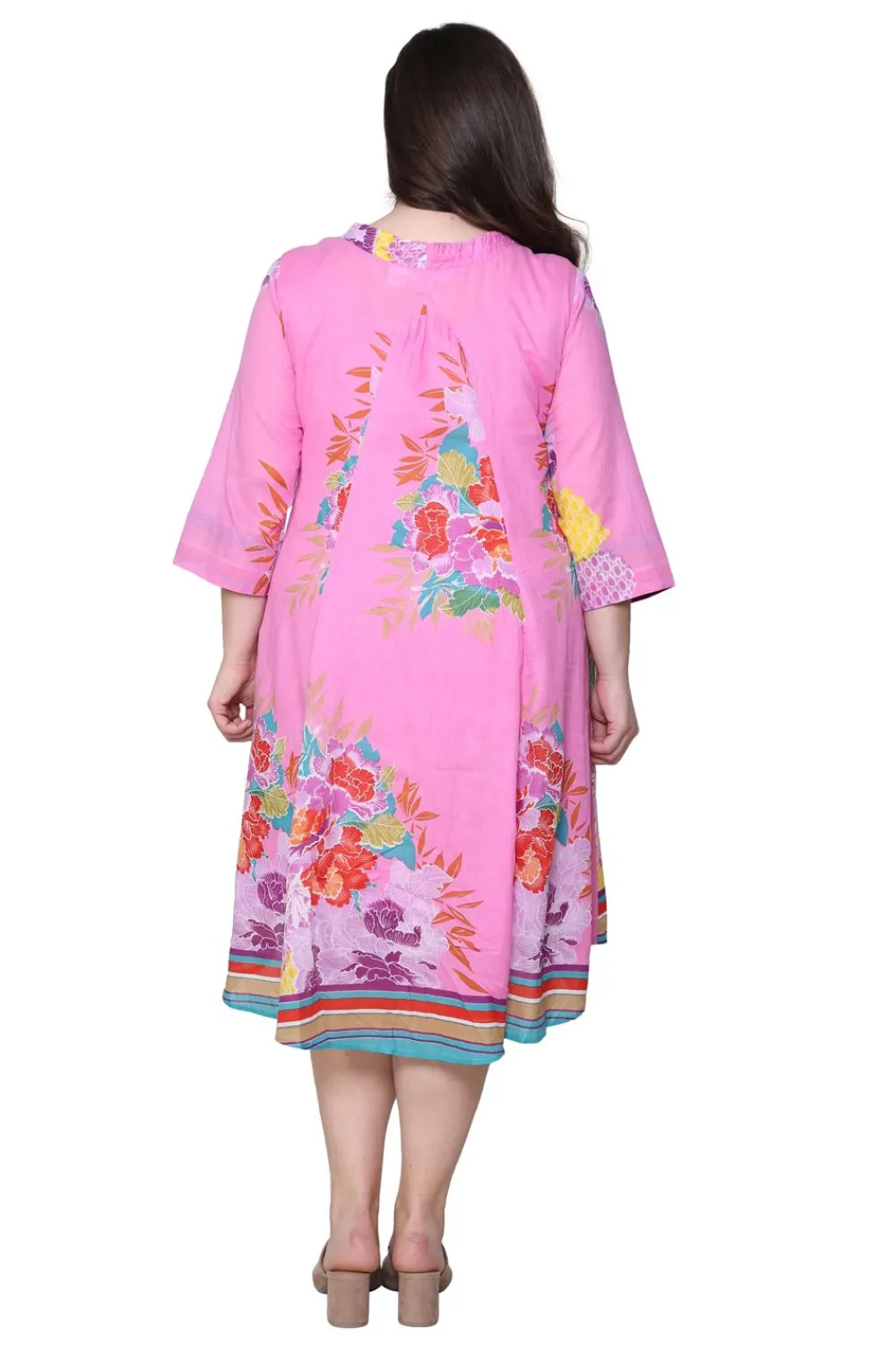 La Cera™ La Cera Vestido Tallas Grandes 100% Algodon Estampado Tallas Grandes