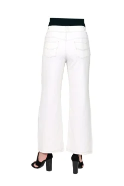 La Cera™ Pantalon Ancho De Punto Elastico La Cera