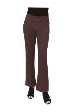 La Cera™ Pantalon Con Corte Tipo Bota De Punto Elastico La Cera
