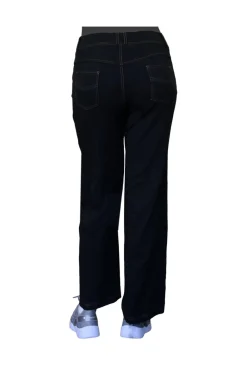 La Cera™ Pantalon De Pierna Ancha De Punto Elastico De Talla Grande La Cera