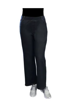 La Cera™ Pantalon De Pierna Ancha De Punto Elastico De Talla Grande La Cera
