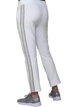 La Cera™ Pantalon De Rizo Frances Con Ribete De Rayas Tipo Esmoquin De Lurex