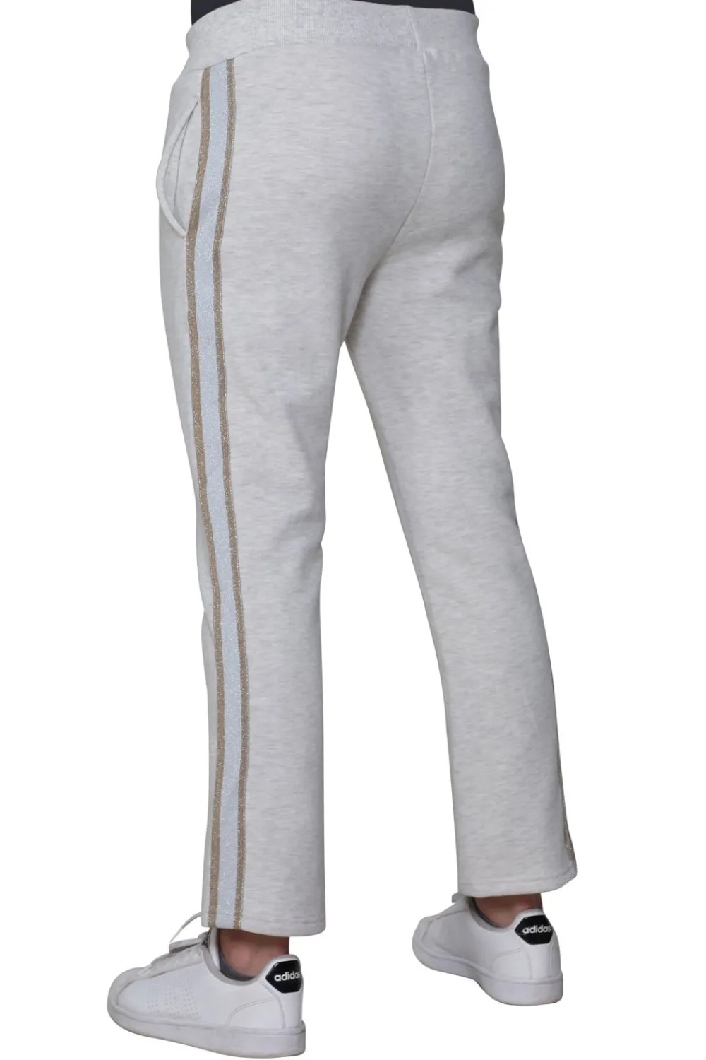 La Cera™ Pantalon De Rizo Frances De Talla Grande Con Ribete De Rayas De Esmoqu