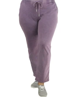 La Cera™ Pantalones Con Cordon De Felpa Francesa Jaspeados - Tallas Grandes