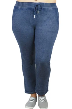 La Cera™ Pantalones De Felpa Francesa Jaspeados De Talla Grande