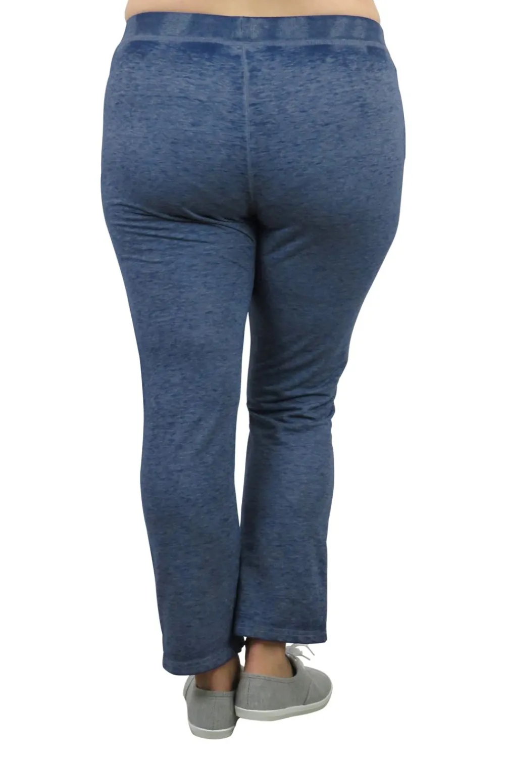 La Cera™ Pantalones De Felpa Francesa Jaspeados De Talla Grande