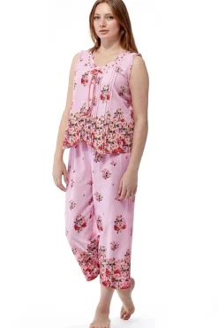 La Cera™ Pijama Floral Sin Mangas 100% Algodon