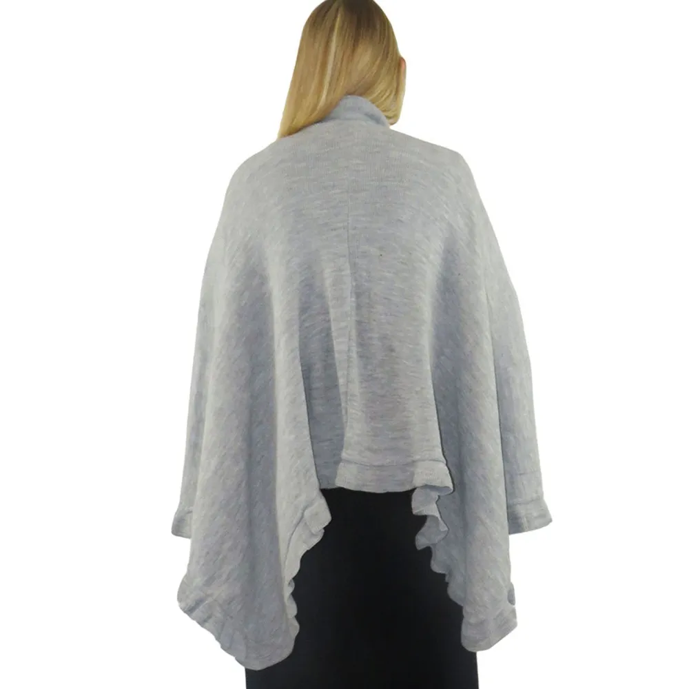La Cera™ Poncho Tipo Chal Con Abertura Solida De La Cera