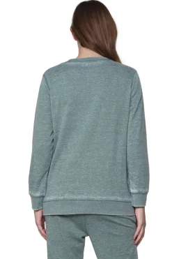 La Cera™ Sudadera De Rizo Frances Con Cuello Redondo Y Jaspeado