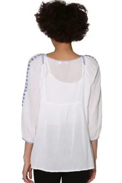 La Cera™ Top Campesino Con Bordado Floral