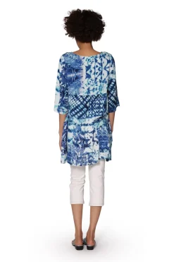 La Cera™ Top Con Vuelo Y Estampado Batik Escalonado