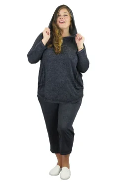 La Cera™ Top De Punto Con Capucha, Suave Y Flexible, De Talla Grande