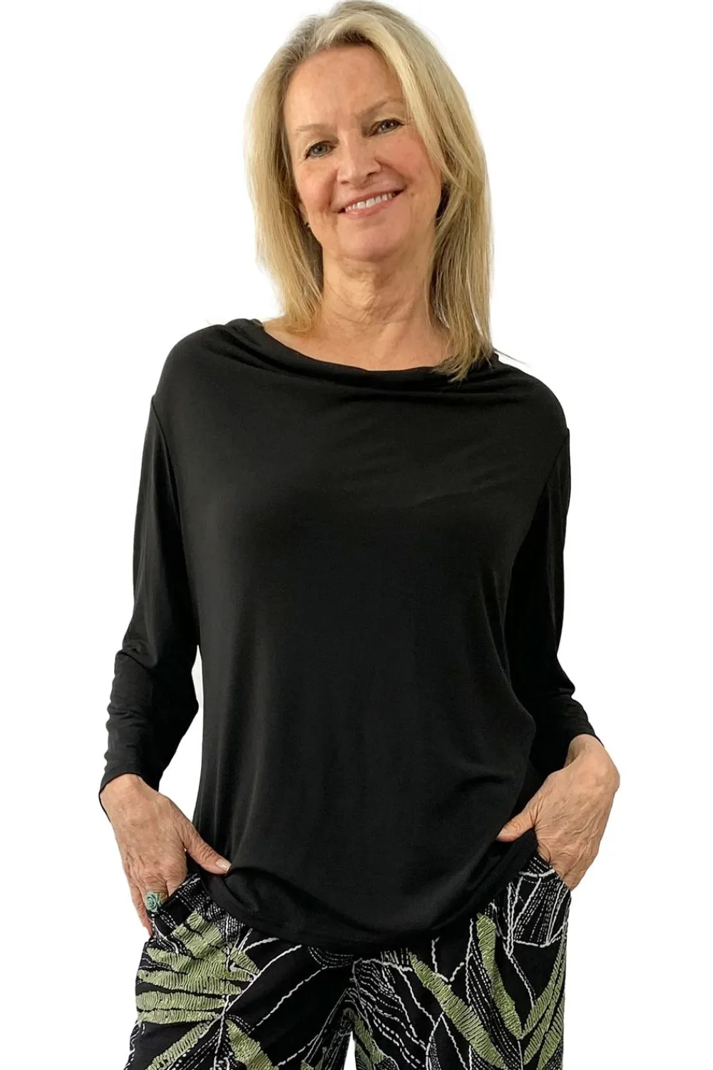 La Cera™ Top Liso Con Cuello Vuelto De La Cera
