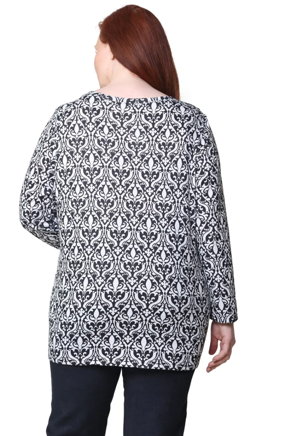 La Cera™ Top Tipo Jersey Con Estampado Barroco La Cera - Talla Grande