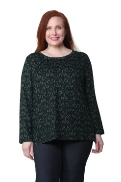 La Cera™ Top Tipo Jersey Con Estampado Barroco La Cera - Talla Grande