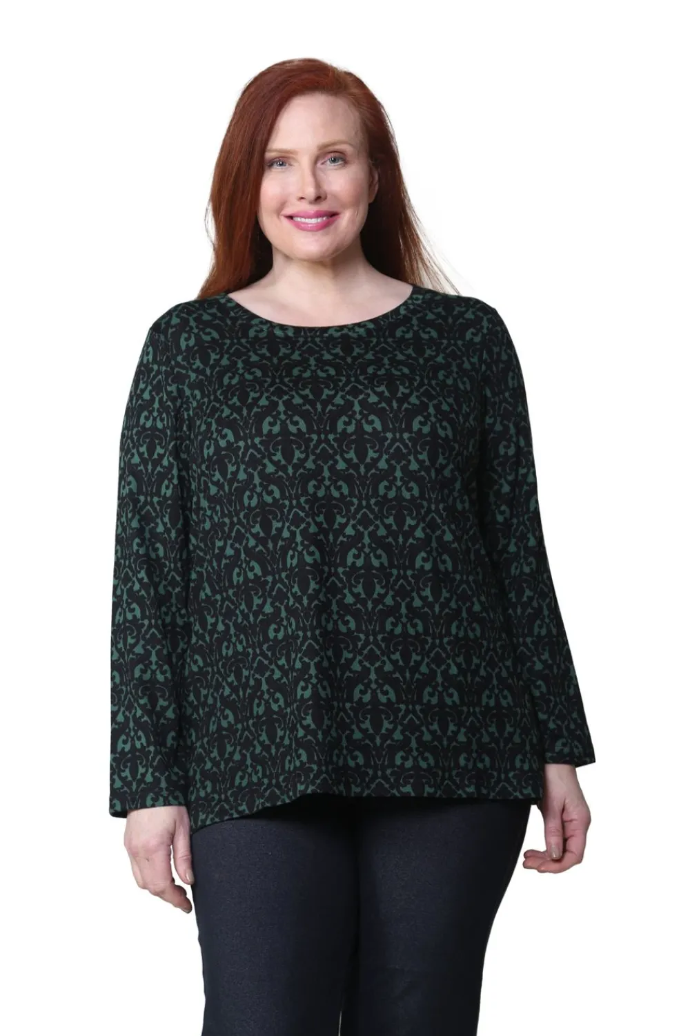 La Cera™ Top Tipo Jersey Con Estampado Barroco La Cera - Talla Grande