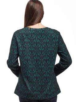 La Cera™ Top Tipo Jersey Con Estampado Barroco La Cera