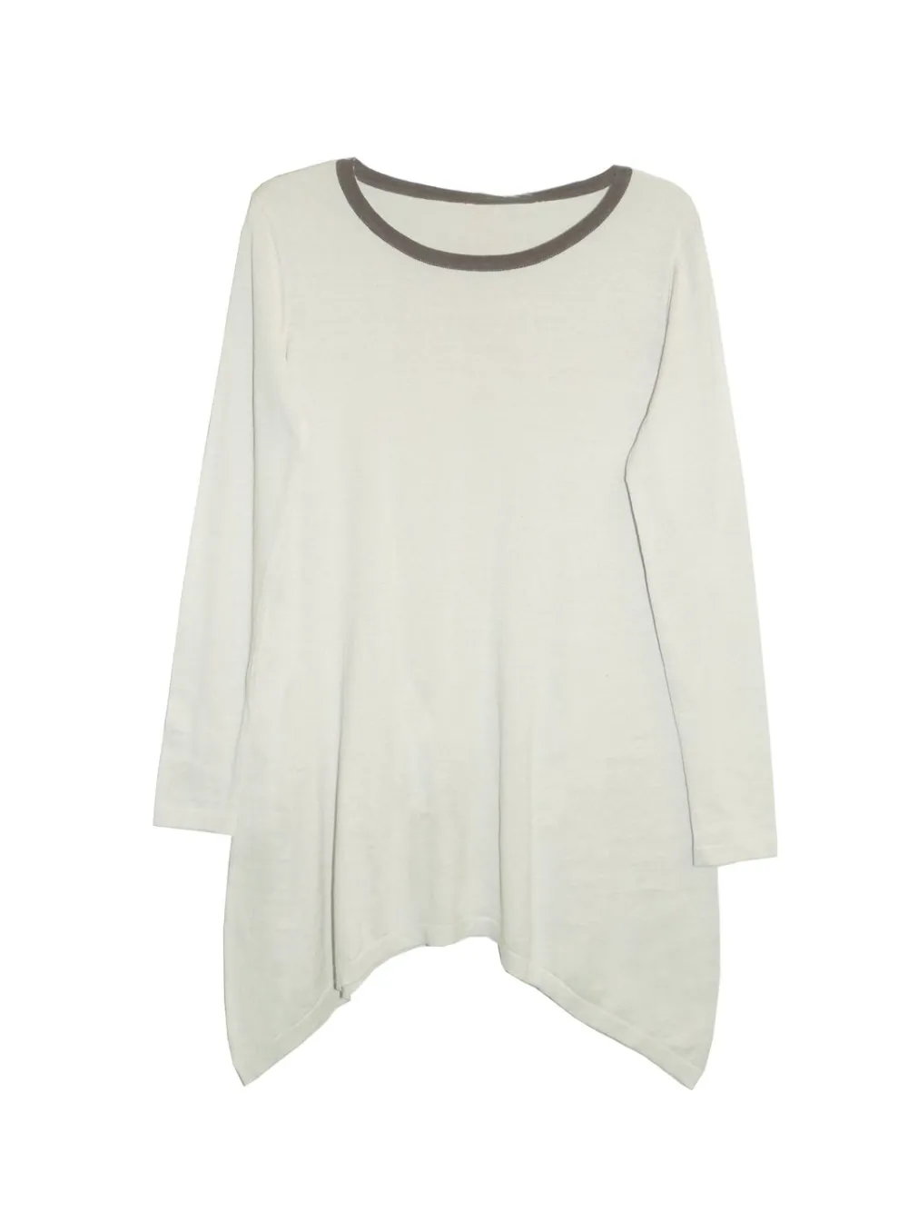 La Cera™ Top Tipo Sueter Con Cuello Redondo Hi-Lo La Cera - Talla Grande