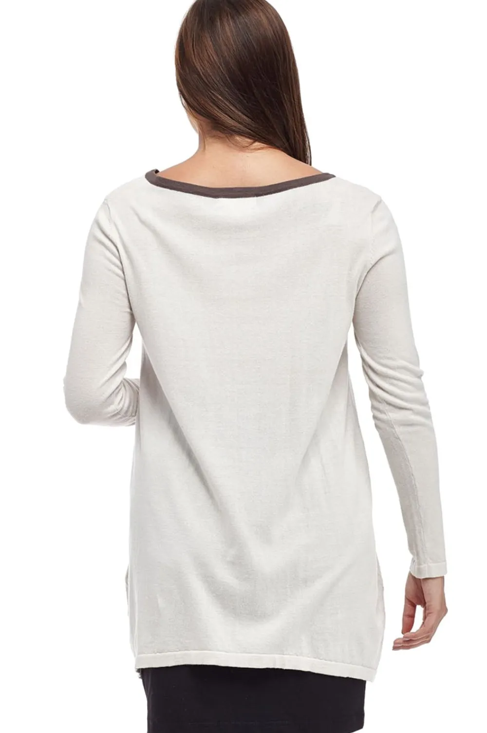La Cera™ Top Tipo Sueter Con Cuello Redondo Hi-Lo La Cera - Talla Grande