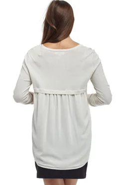La Cera™ Top Tipo Sueter Con Cuello Redondo Y Espalda De Georgette La Cera Tall