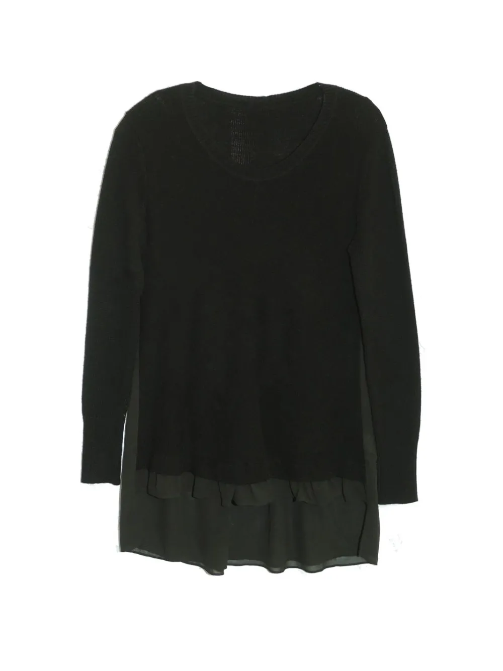 La Cera™ Top Tipo Sueter Con Cuello Redondo Y Espalda De Georgette La Cera Tall