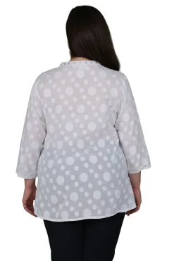 La Cera™ Top Tipo Tunica Con Bordado Floral De Talla Grande