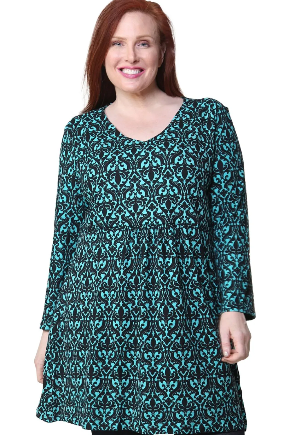 La Cera™ Top Tipo Tunica Tipo Jersey De Talla Grande La Cera