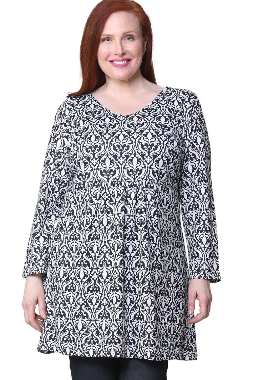La Cera™ Top Tipo Tunica Tipo Jersey De Talla Grande La Cera