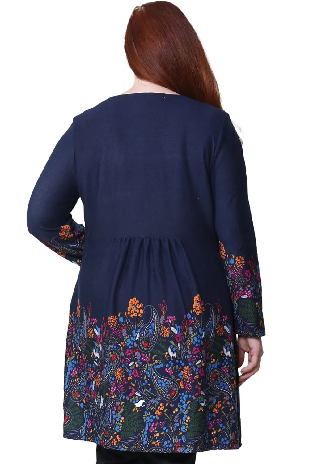 La Cera™ Top Tipo Tunica Tipo Jersey Floral La Cera - Talla Grande