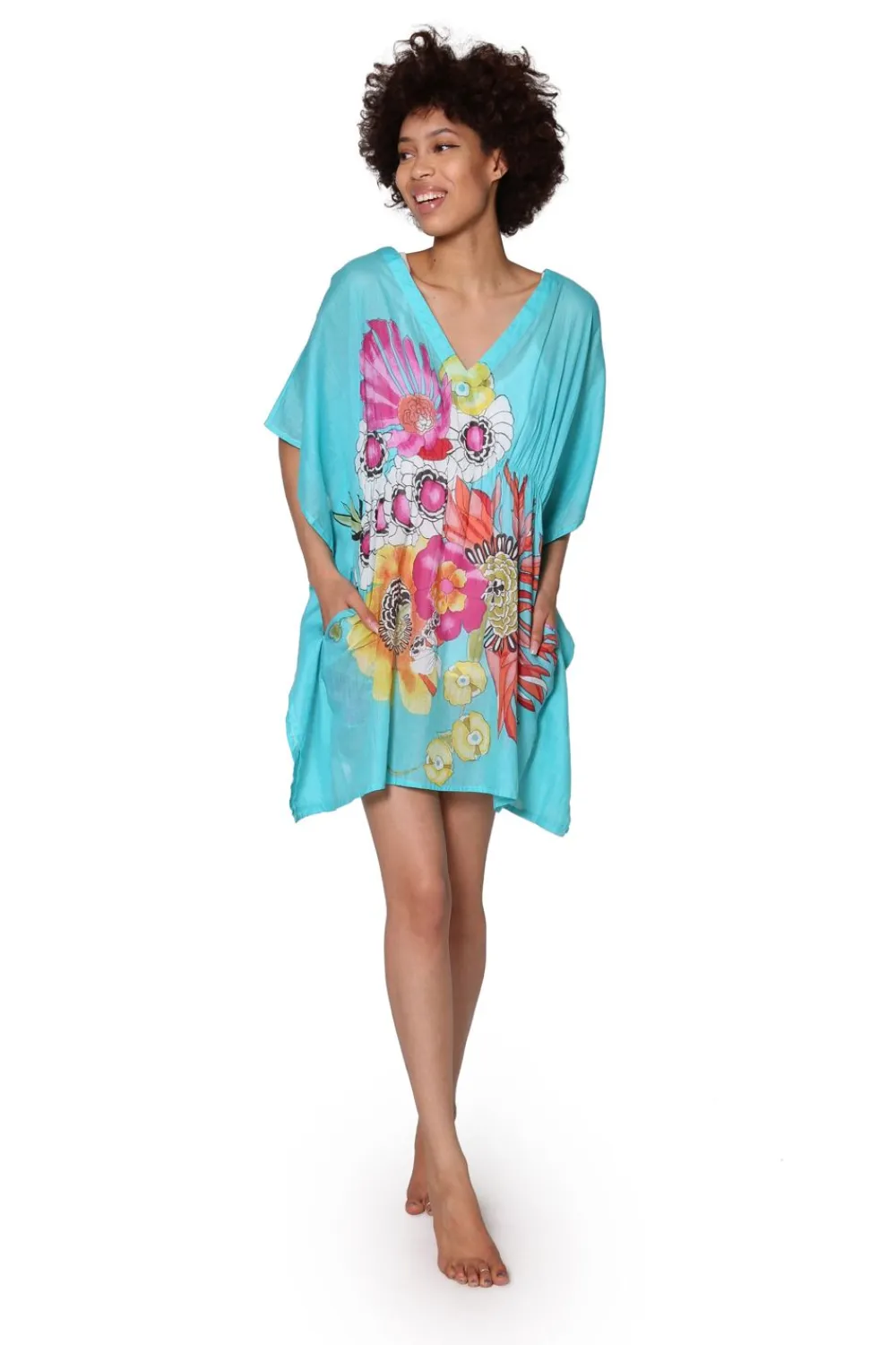 La Cera™ Tunica 100% Algodon Estampado Floral