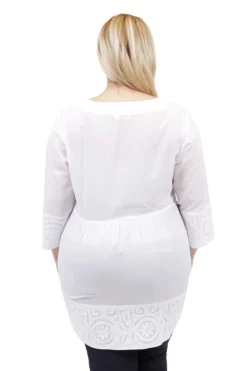La Cera™ Tunica Con Apliques Recortados De Talla Grande La Cera