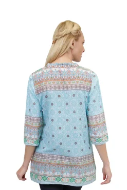 La Cera™ Tunica Con Estampado De Borde De Mosaico