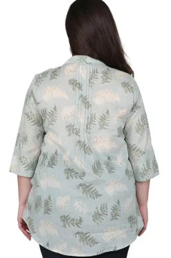La Cera™ Tunica Con Estampado De Helecho De Talla Grande
