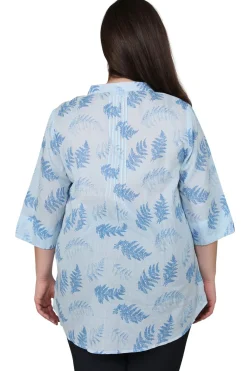 La Cera™ Tunica Con Estampado De Helecho De Talla Grande