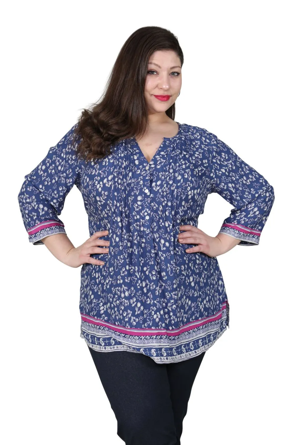 La Cera™ Tunica Con Estampado De Rayon De Talla Grande