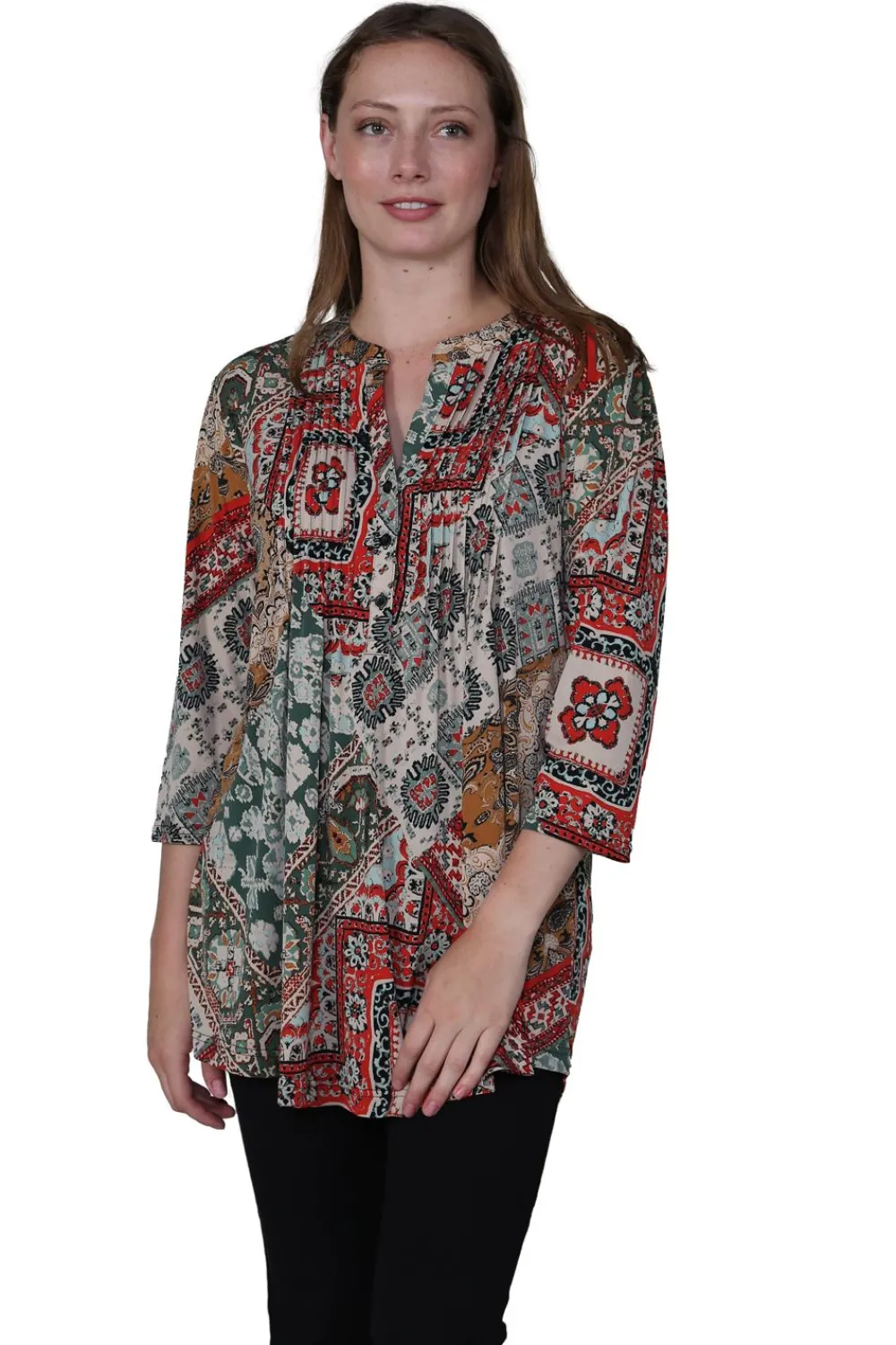 La Cera™ Tunica Persa Estampado Paisley La Cera