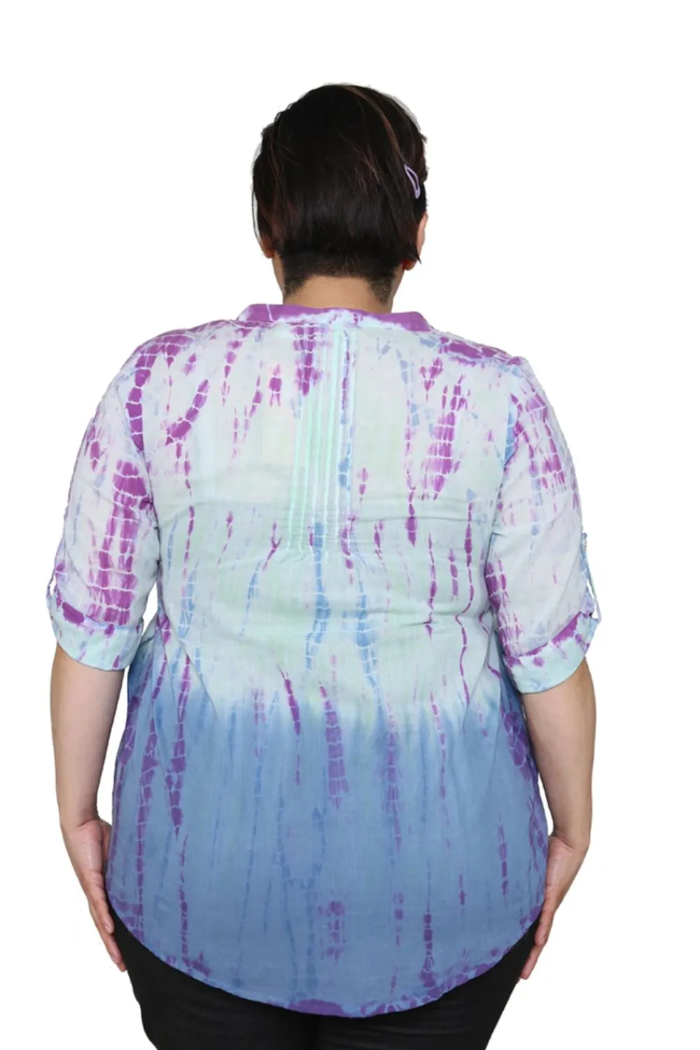 La Cera™ Tunica Plisada Con Efecto Tie-Dye De Talla Grande